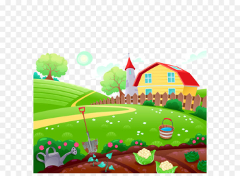 Farm Cartoon Drawing Illustration - Vector cartoon illustration farm 