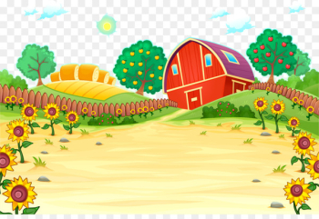 Farm Cartoon Royalty-free Illustration - Red house farm Farm Cartoon Royalty-free Illustration - Red house farm