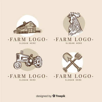 Farm logo collectio Free Vector