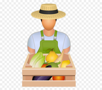Farmer Agriculture Icon - Cartoon characters and vegetable farm 