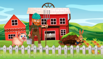 Farmer at the farmland Farmer at the farmland