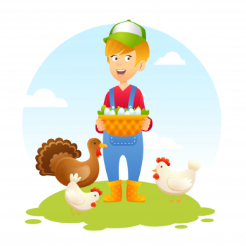 Farmer woman with chicken Farmer woman with chicken