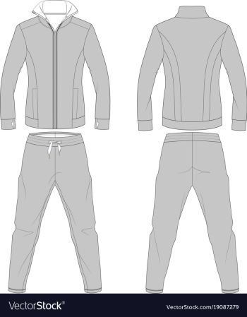 Fashion athletic apparel flat drawings vector image Fashion athletic apparel flat drawings vector image