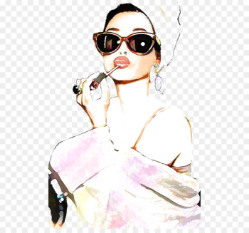 Fashion illustration Drawing Watercolor painting Illustration - Sunglasses girls 