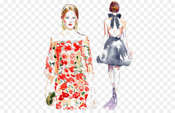 Fashion illustration Watercolor painting Drawing Illustration - Watercolor woman 