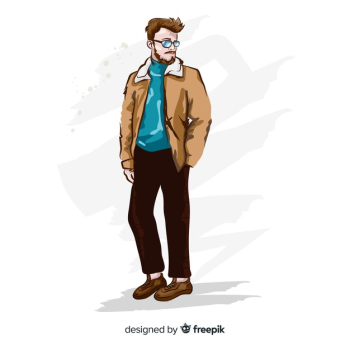 Fashion illustration with male model Free Vector Fashion illustration with male model Free Vector
