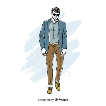 Fashion illustration with male model Free Vector Fashion illustration with male model Free Vector