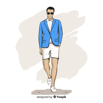 Fashion illustration with male model Free Vector Fashion illustration with male model Free Vector