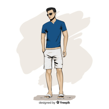 Fashion illustration with male model Free Vector Fashion illustration with male model Free Vector