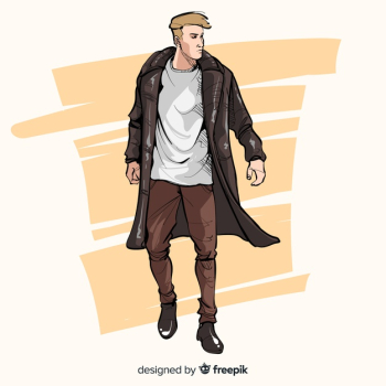 Fashion illustration with male model Free Vector Fashion illustration with male model Free Vector