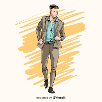 Fashion illustration with male model Free Vector Fashion illustration with male model Free Vector