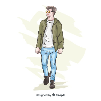 Fashion illustration with male model Free Vector Fashion illustration with male model Free Vector