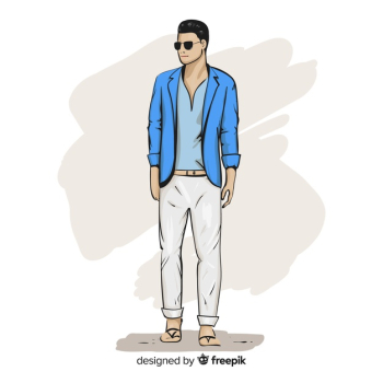 Fashion illustration with male model Free Vector Fashion illustration with male model Free Vector