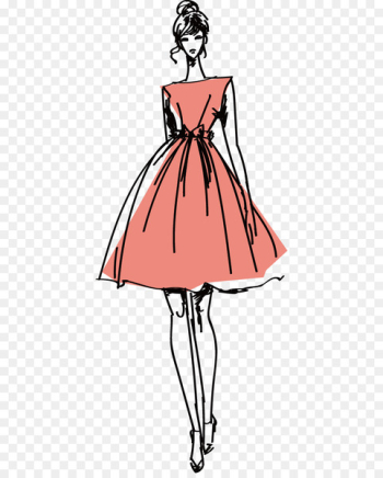 Fashion Model Clothing Illustration - Vector hand-painted model 