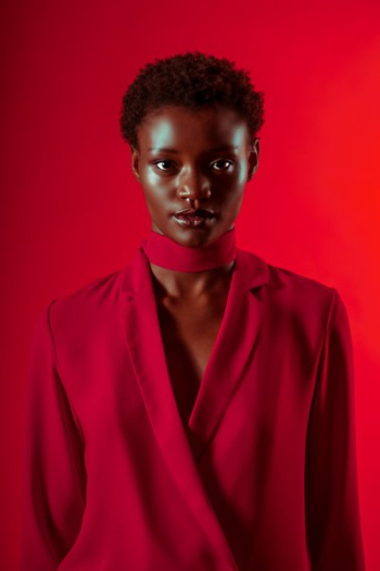 Fashion Model In Red Suit Fashion Model In Red Suit