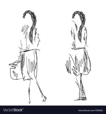 Fashion models sketch vector image Fashion models sketch vector image
