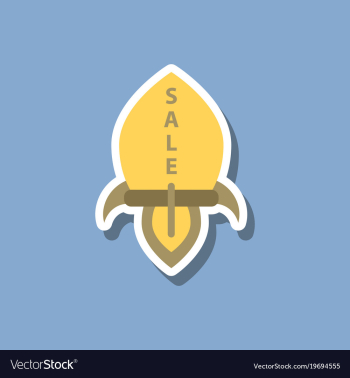 Fashion patch sale sticker rocket vector image Fashion patch sale sticker rocket vector image