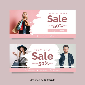 Fashion sale banner collection Free Vector Fashion sale banner collection Free Vector
