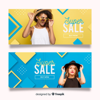 Fashion sale banners Free Vector