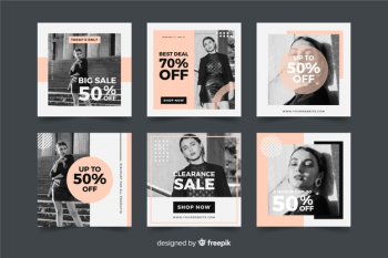 Fashion sales social media banner collectio Free Vector Fashion sales social media banner collectio Free Vector