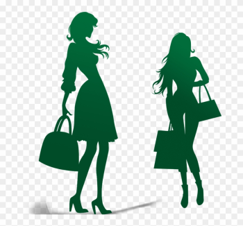 Fashion Silhouette Model Clip Art - Shopping Girl Silhouette Png