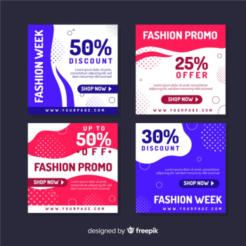 Fashion social media sales banners collection Free Vector Fashion social media sales banners collection Free Vector
