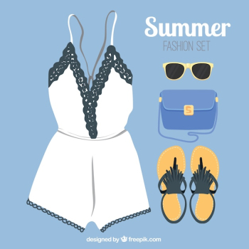 Fashion summer clothes with accessories Fashion summer clothes with accessories