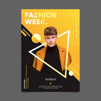 Fashion week poster with photo Free Vector Fashion week poster with photo Free Vector
