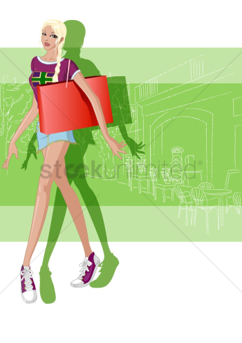 Fashionable woman with shopping bags Fashionable woman with shopping bags