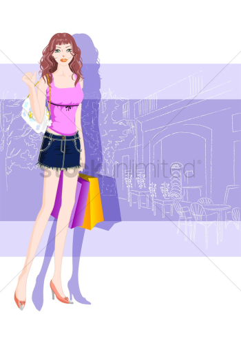 Fashionable woman with shopping bags Fashionable woman with shopping bags