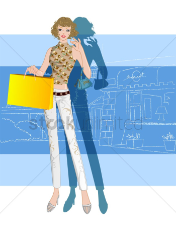 Fashionable woman with shopping bags Fashionable woman with shopping bags