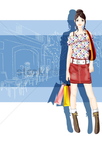 Fashionable woman with shopping bags Fashionable woman with shopping bags