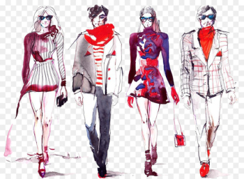 Fast fashion Fashion show Model Fashion blog - Color ink men and women HD deduction material 