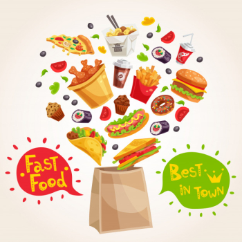 Fast food advertising composition Free Vector Fast food advertising composition Free Vector
