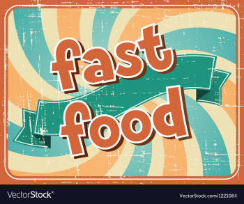 Fast food background in retro style vector image Fast food background in retro style vector image