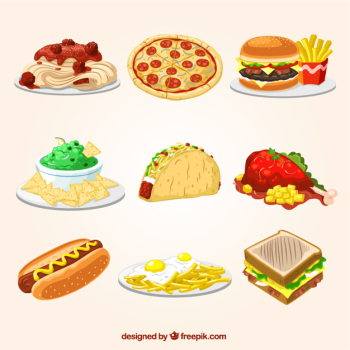 Fast food illustrations Free Vector Fast food illustrations Free Vector