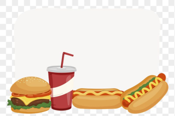 Fast food png frame, cute | Free PNG - rawpixel