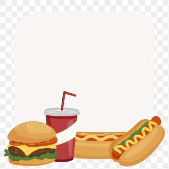 Fast food png frame, cute | Free PNG - rawpixel