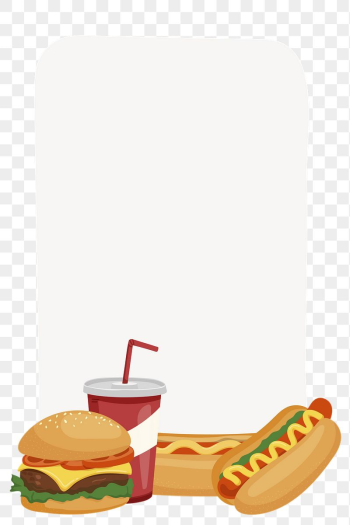 Fast food png frame, cute | Free PNG - rawpixel