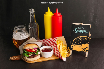 Fast food restaurant mockup Fast food restaurant mockup