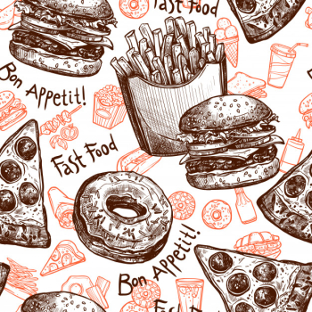 Fast food seamless pattern Fast food seamless pattern