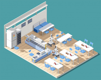 Fastfood restaurant isometric composition Free Vector Fastfood restaurant isometric composition Free Vector