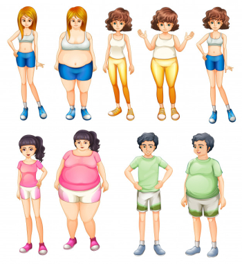 Fat and skinny people Free Vector Fat and skinny people Free Vector