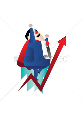 Fat businessman with business growth Fat businessman with business growth