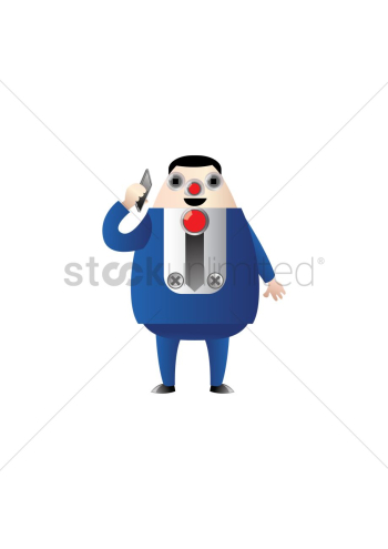 Fat businessman with mobile Fat businessman with mobile