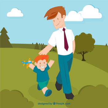 Father and son illustration Father and son illustration