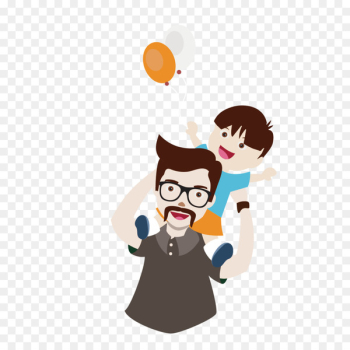 Father Cartoon Child - Vector father carrying a child Father Cartoon Child - Vector father carrying a child