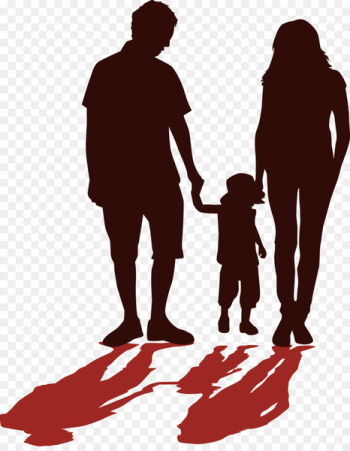 Father Silhouette Family - A family of three family silhouette figures 