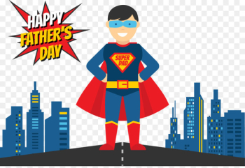 Father Superhero Illustration - Vector illustration Happy Father's Day 