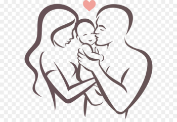 Father Symbol Stock illustration - Vector line drawing happy family 